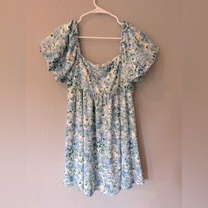 Altar'd State Floral Blue and Green Dress